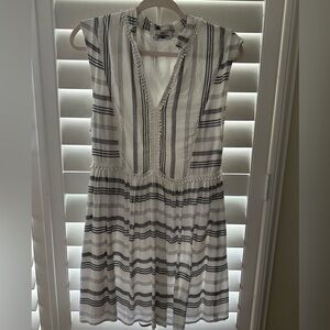 Vineyard Vines White and Black Striped Dress